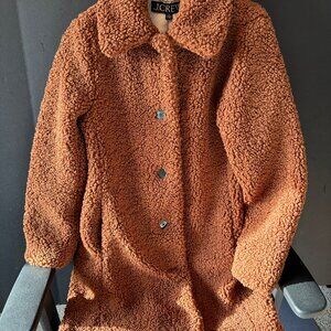 JCrew Winter Teddy Sherpa coat, Faux Fur, long coat, women's small